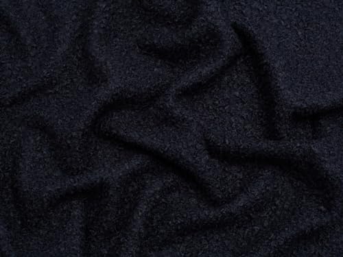 Boucle Strickstoff, Marineblau, einfarbig, Meterware Boucle Strickstoff, Marineblau, einfarbig, Meterware von Minerva