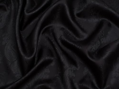 Minerva Core Range Jacquard-Futterstoff, gewebt, 13 schwarz, leicht und geeignet zum Schneidern, Breite: ca. 142,5 cm, Meterware von Minerva