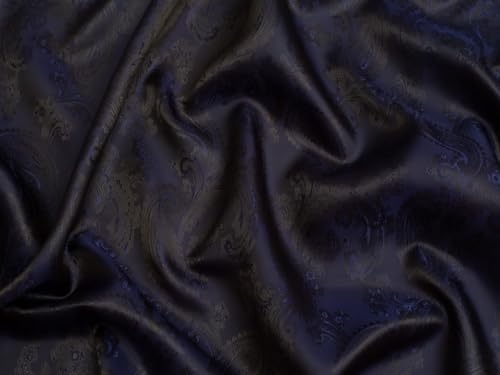 Minerva Core Range gewebter Jacquard-Futterstoff, 12 marineblau, leicht und geeignet zum Schneidern, Breite: ca. 142,5 cm, Meterware von Minerva