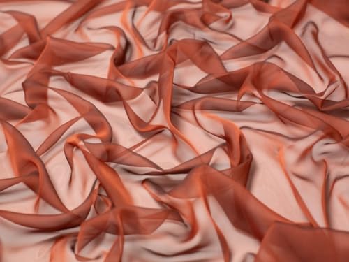 Minerva Core Range kationischer, durchscheinender Chiffon-Stoff, Kupfer, leicht und geeignet zum Schneidern, Breite: ca. 145 cm, Meterware Minerva Core Range kationischer, durchscheinender Chiffon-Stoff, Kupfer, leicht und geeignet zum Schneidern, Breite: ca. 145 cm, Meterware von Minerva