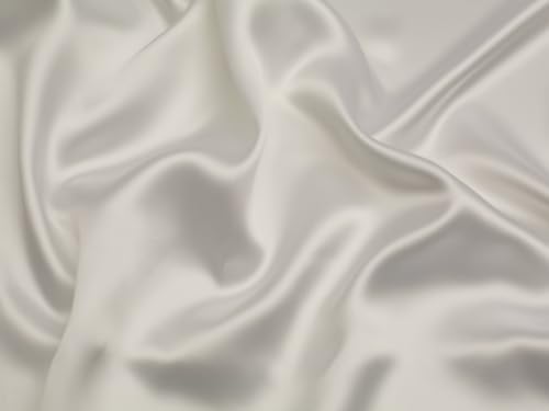Minerva Luxuriöser Viskose-Satin-Stoff, Meterware, Weiß Minerva Luxuriöser Viskose-Satin-Stoff, Meterware, Weiß von Minerva