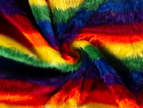 Minerva Regenbogen-Kunstfell, mehrfarbig, Meterware von Minerva