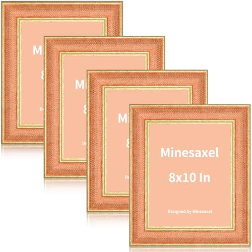 Minesaxel Einzigartiger Bilderrahmen, HD-Echtglas, lustiger oder Vintage-Bilderrahmen, 20,3 x 25,4 cm, goldfarbener Rand mit Staffelei für Tischplatte und Wand, 4 Stück Minesaxel Einzigartiger Bilderrahmen, HD-Echtglas, lustiger oder Vintage-Bilderrahmen, 20,3 x 25,4 cm, goldfarbener Rand mit Staffelei für Tischplatte und Wand, 4 Stück von Minesaxel