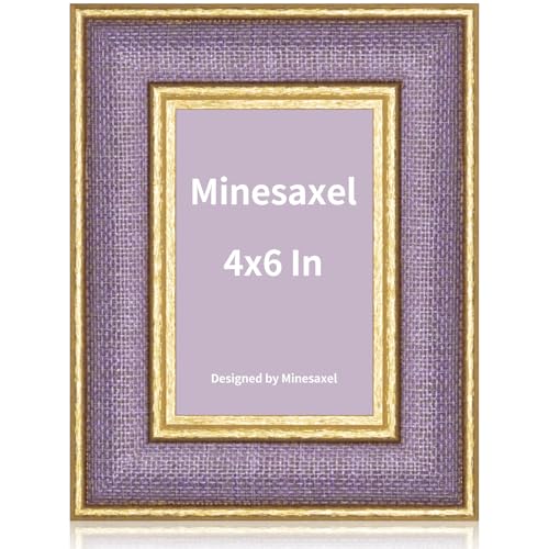 Minesaxel Einzigartiger Bilderrahmen, HD-Echtglas, niedlicher lustiger oder Vintage-Fotorahmen, 10 x 15 cm, goldfarbener Rand mit Staffelei für Tischplatte und Wand, 1 Stück Minesaxel Einzigartiger Bilderrahmen, HD-Echtglas, niedlicher lustiger oder Vintage-Fotorahmen, 10 x 15 cm, goldfarbener Rand mit Staffelei für Tischplatte und Wand, 1 Stück von Minesaxel