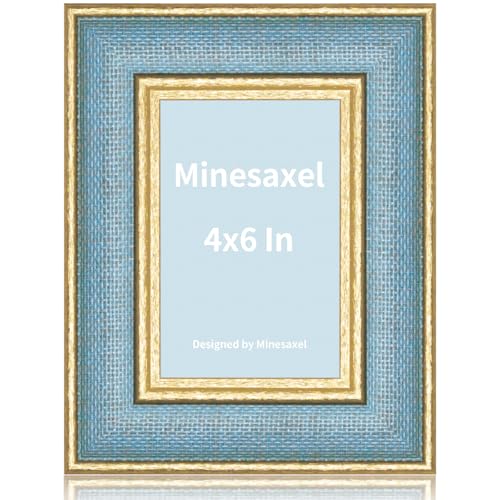 Minesaxel Einzigartiger Bilderrahmen, HD-Echtglas, niedlicher lustiger oder Vintage-Fotorahmen, 10 x 15 cm, goldfarbener Rand mit Staffelei für Tischplatte und Wand, 1 Stück Minesaxel Einzigartiger Bilderrahmen, HD-Echtglas, niedlicher lustiger oder Vintage-Fotorahmen, 10 x 15 cm, goldfarbener Rand mit Staffelei für Tischplatte und Wand, 1 Stück von Minesaxel