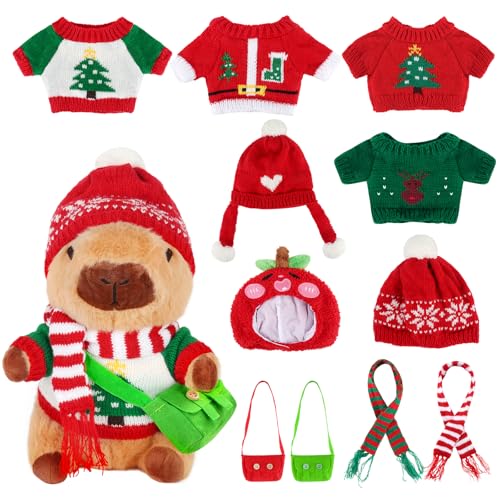 Mineup 13PCS Capybara Plüschtier, Niedliche Capybara Kuscheltier, Capybara Plushie Puppen Mit Kleidung Tasche Hut, Capybara Plushie, Simulation Tier Capybara Puppen für Geburtstagsgeschenk Weihnachten Mineup 13PCS Capybara Plüschtier, Niedliche Capybara Kuscheltier, Capybara Plushie Puppen Mit Kleidung Tasche Hut, Capybara Plushie, Simulation Tier Capybara Puppen für Geburtstagsgeschenk Weihnachten von Mineup