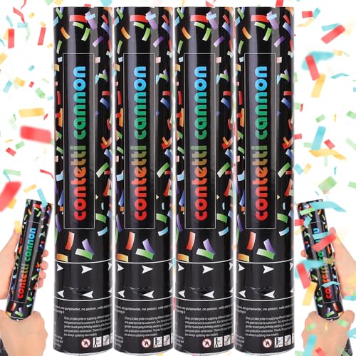 Mineup 4* Konfettikanone, 30cm Konfetti Popper Papier, Party Popper, 5-8m Effekthöhe, Konfetti Shooter, Abbaubar, Confetti Kanone für Geburtstage, Hochzeiten, Karneval, Party(Bunt) Mineup 4* Konfettikanone, 30cm Konfetti Popper Papier, Party Popper, 5-8m Effekthöhe, Konfetti Shooter, Abbaubar, Confetti Kanone für Geburtstage, Hochzeiten, Karneval, Party(Bunt) von Mineup