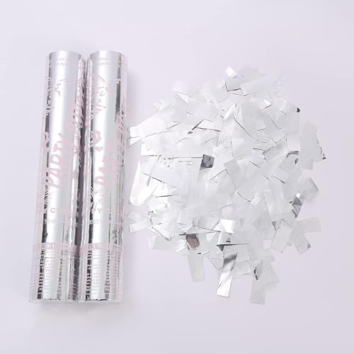 Mineup 4 * Konfettikanone, 30 cm Party Popper, Silber, Schwarz, Metallic Rectangular mit Farbigen Akzenten, Hochzeiten, Geburtstage, Party, Kunststoff, Papier Mineup 4 * Konfettikanone, 30 cm Party Popper, Silber, Schwarz, Metallic Rectangular mit Farbigen Akzenten, Hochzeiten, Geburtstage, Party, Kunststoff, Papier von Mineup