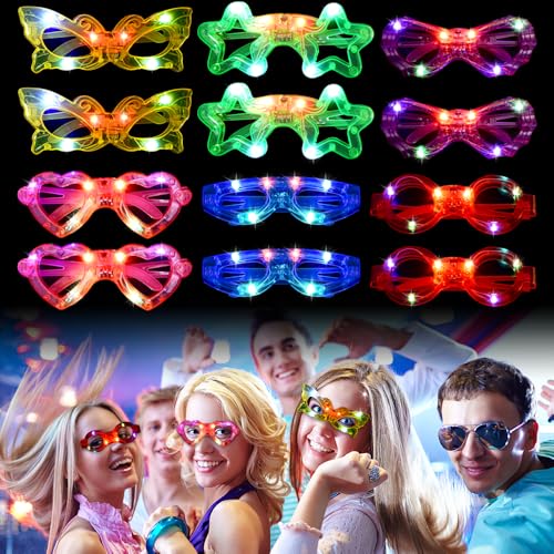 Mineup LED Brille für Party, 12 Stück LED Brille Party Brille, LED Brillen für Party, Shutter Shades Brille, Neon Partybrille Leuchtende Brille für Mitgebsel Kindergeburtstag Karneval Mineup LED Brille für Party, 12 Stück LED Brille Party Brille, LED Brillen für Party, Shutter Shades Brille, Neon Partybrille Leuchtende Brille für Mitgebsel Kindergeburtstag Karneval von Mineup