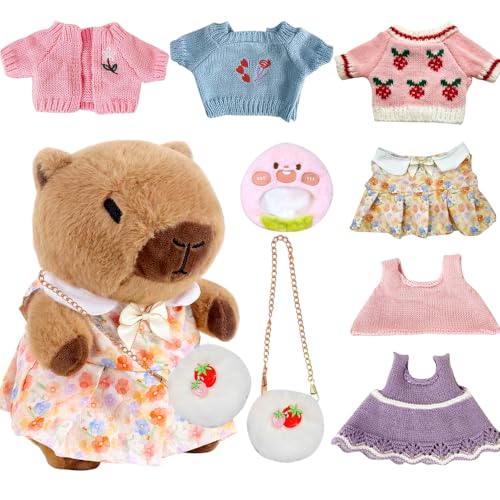 Mineup Niedliche Capybara Kuscheltier, 23cm Capybara Plüschtier, Capybara Plushie Puppen Mit Kleidung Tasche Hut, Niedlichen Capybara Plushie, Simulation Tier Capybara Puppen für Geburtstagsgeschenk Mineup Niedliche Capybara Kuscheltier, 23cm Capybara Plüschtier, Capybara Plushie Puppen Mit Kleidung Tasche Hut, Niedlichen Capybara Plushie, Simulation Tier Capybara Puppen für Geburtstagsgeschenk von Mineup