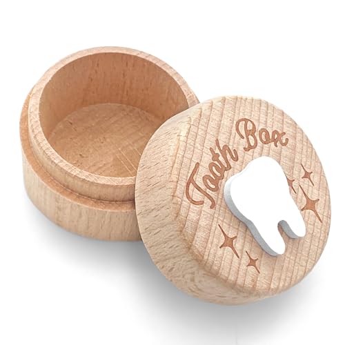 Minfuerang Zahndose Milchzähne, Baby Tooth Box, Milchzahndose mit Niedlichem Motiv für Taufen, Geburtstage, Frischgebackene Eltern Geschenke (Stil D) von Minfuerang