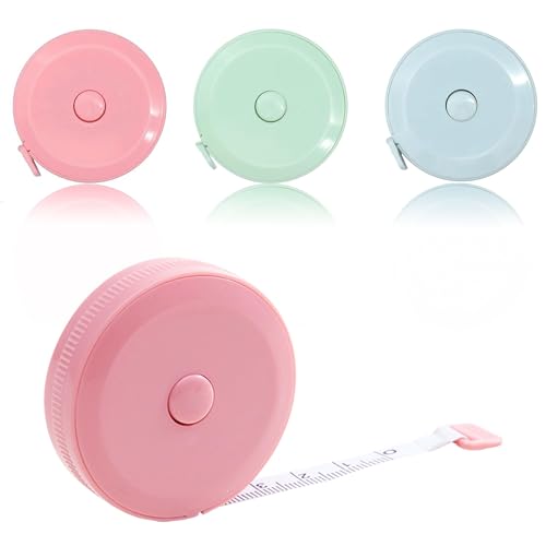 3 Stück Massband Körper Schneidermaßband Einziehbares Mini Maßband Körper Maßband Nähen Measuring Tape zum Messen von Länge, Brust, Taille (200cm/79in) von MingFontec