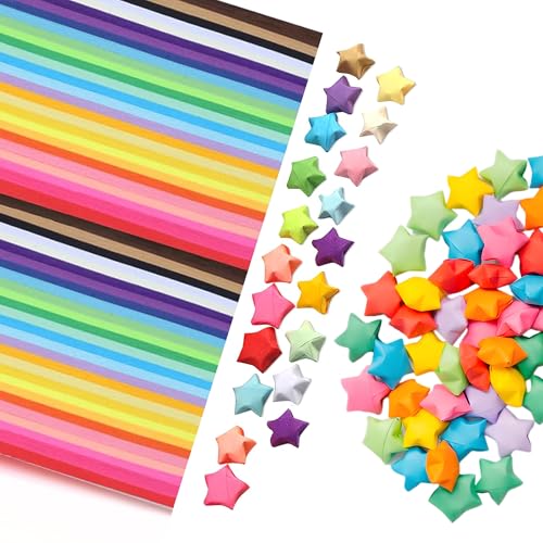 540 Streifen Origami Sterne Papierstreifen Package, Paper Star Strips, papierstreifen zum basteln Origami Papier Sterne, 27 Farben, geeignet für Bastelarbeiten in der Schule von MingFontec