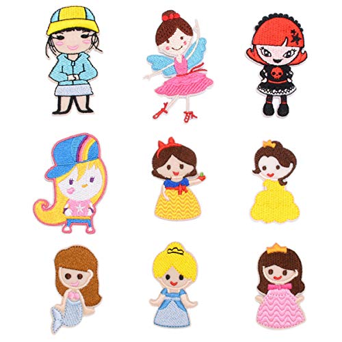 Mingjun 9 Stück Prinzessin bestickte Applikationen zum Aufbügeln oder Aufnähen, für Kinder, zum Basteln, Jeans, Kleidung, Jacke, Rucksack, Schal Mingjun 9 Stück Prinzessin bestickte Applikationen zum Aufbügeln oder Aufnähen, für Kinder, zum Basteln, Jeans, Kleidung, Jacke, Rucksack, Schal von MingJun