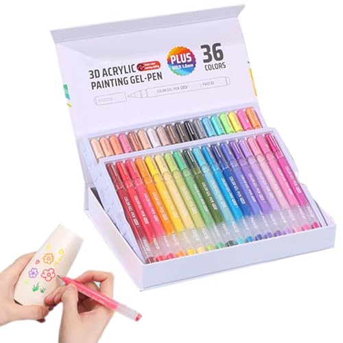 Acryl Gelstifte Zum Ausmalen, Marker für Scrapbooking, 1 Mm Feinspitze Glitzer 3D Malstift Zur Entspannungsmalerei Für Kunsthandwerk Textil Holz Glas Scrapbooking Acryl Gelstifte Zum Ausmalen, Marker für Scrapbooking, 1 Mm Feinspitze Glitzer 3D Malstift Zur Entspannungsmalerei Für Kunsthandwerk Textil Holz Glas Scrapbooking von Mingchengheng