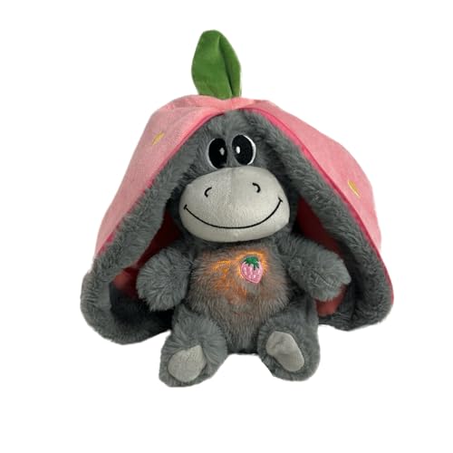 Schlummer Esel Kuscheltier, 2025 Neu Schlafendes Stofftier Zum Kuscheln Und Spielen, Mit Herzschlag Und Musik, Beruhigendes Schlaf Esel Kuscheltier, Plüschtier Spielzeug Mit Schlappohren(Rosa) von Mingchengheng