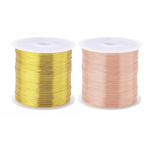 100m x 2 Spule Schmuckdraht 0.4mm,Minging Basteldraht Dünn Lichtbeständig Und Leicht Zu Schneiden Schmuckdraht Gold Silber Schmuck Draht Schmuckherstellung Bastelarbeiten Kupferdraht Basteldraht 100m x 2 Spule Schmuckdraht 0.4mm,Minging Basteldraht Dünn Lichtbeständig Und Leicht Zu Schneiden Schmuckdraht Gold Silber Schmuck Draht Schmuckherstellung Bastelarbeiten Kupferdraht Basteldraht von Minging
