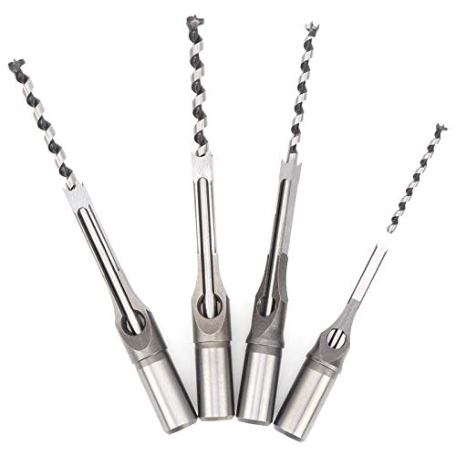 Holzbearbeitung Quadratische Lochbohrer Bits Set Hohe Härte Lange Lebensdauer Verbesserung der Bohreffizienz für Dichteplatte MDF -Partikelscheibe Holz 4pcs 6 Bis 10 Mm von Mingzhe