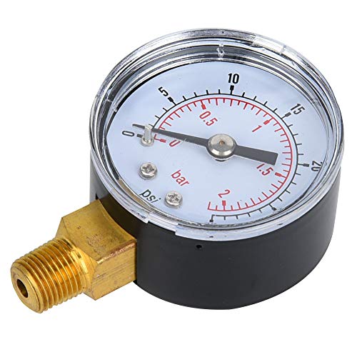 Mechanische Druckmessstufe Dual Skala Transparentes Zifferblatt Abdeckung Metall Fall 1/8 -Zoll BSPT -Anschluss Luftöl Wasser Wasser (0-30psi, 0-2BAR) von Mingzhe
