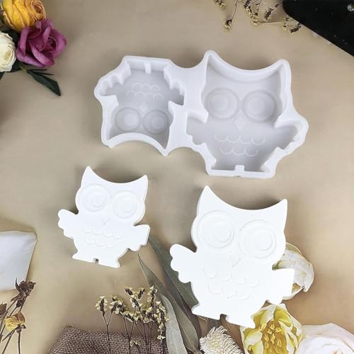 Silikonformen Gießformen Eule, 3D Eulen Kerzenform Silikon, Eule Silikonform Tiere Gießform Silikon Form Herbst Halloween Handwerk, Zum Gießen Herbst, SilikonformHalloween von Minhaxue