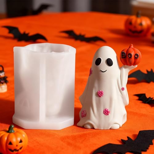 Silikonformen Gießformen Halloween, Silikonformen Halloween Kürbis Geist Kerze, HalloweenGeister Silikonform für Geschenke DIY Handwerk Kerze SeifeHalloween Home Decoration von Minhaxue