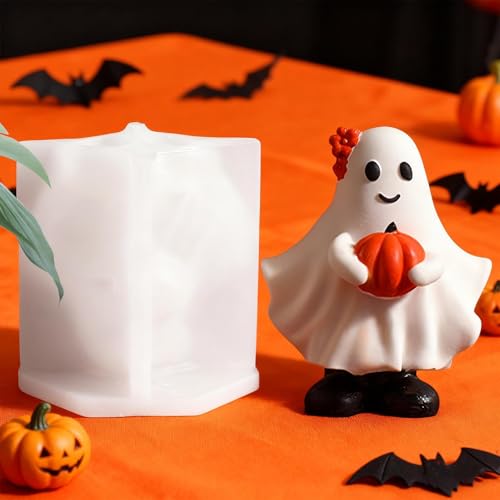Silikonformen Gießformen Halloween, Silikonformen Halloween Kürbis Geist Kerze, HalloweenGeister Silikonform für Geschenke DIY Handwerk Kerze SeifeHalloween Home Decoration von Minhaxue