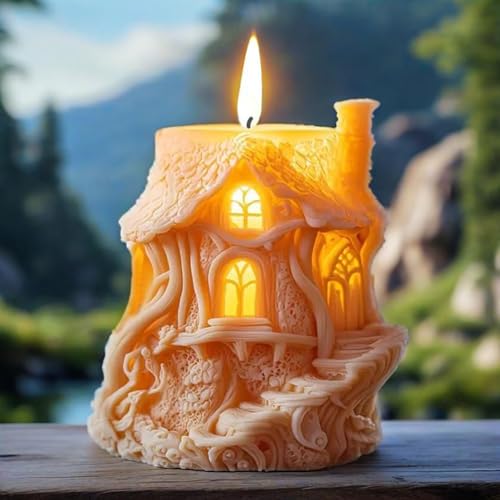 Silikonformen Gießformen Weihnachten, Weihnacht Kerzenform, Weihnachtsbaumhaus Silikonformen, 3D Kerzengießformen Epoxy-Formen, Kerzenformen Zum Gießen für Duftkerze von Minhaxue