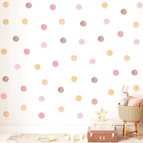 Rosa Polka Dot 50 Stück Wandaufkleber, Boho Kinderzimmer Dekor, Boho Punkte Wandaufkleber Rosa Polka Dot 50 Stück Wandaufkleber, Boho Kinderzimmer Dekor, Boho Punkte Wandaufkleber von Wally Fox