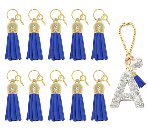 Mini Skater 3,8 cm, 10 Stück Schlüsselanhänger-Quasten, kleine Lederquasten, Anhänger mit 10 Biegeringe und 10 Schraubösen für DIY-Schlüsselanhänger, Handwerk, Armbänder, Ohrringe, Schmuckherstellung von Mini Skater