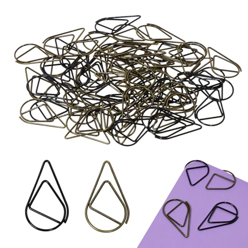 Mini Skater Büroklammern in Tropfenform, Metall, dekorative Büroklammern, Büroklammern, für Papierarbeiten, Dokumente, Hochzeitseinladungen, Basteln, Heimbüro, Schulbedarf (Schwarz und Vintage-Bronze Mini Skater Büroklammern in Tropfenform, Metall, dekorative Büroklammern, Büroklammern, für Papierarbeiten, Dokumente, Hochzeitseinladungen, Basteln, Heimbüro, Schulbedarf (Schwarz und Vintage-Bronze von Mini Skater