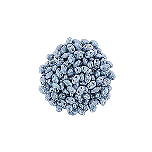 5 g Matubo MiniDuo 2-loch glasperlen, Glanz, Undurchsichtig blau 2,5x4 mm (luster, opaque blue) von MiniDuo