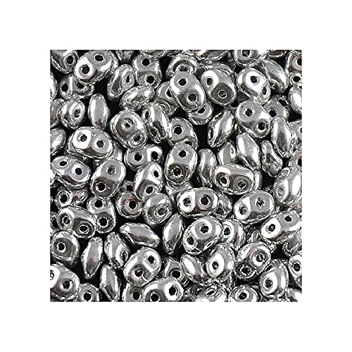 5 g Matubo MiniDuo 2-loch glasperlen, Silber 2,5x4 mm (silver) von MiniDuo