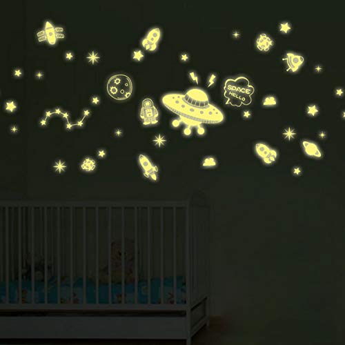 Leuchtsticker Weltall Miniblings Fluoreszierend Wandsticker Leuchtsterne Sticker von Miniblings