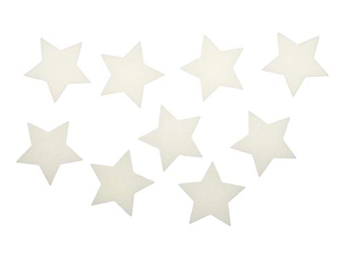 Miniblings 10 Bügelbilder Stern 25mm Flock Sterne Farben Patch Bügelbild Kinder Bügelflicken Patches zum Aufbügeln Flockfolie Applikation Nähen, Farbe:weiß von Miniblings