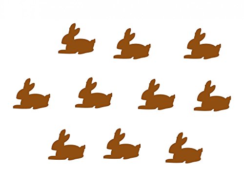 Miniblings 10x Bügelbilder 25mm Flock Kaninchen Hase Osterhase Ostern Patch Bügelbild I Kinder Bügelflicken Patches zum Aufbügeln - Flockfolie - Applikation Nähen, Farbe:braun von Miniblings