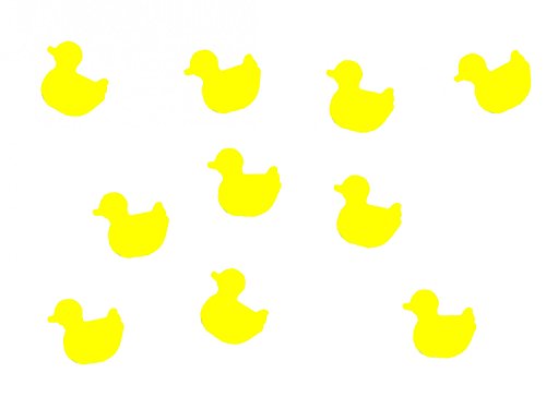 Miniblings 10x Bügelbilder Aufnäher 25mm Flock Ente Erpel Vogel Patch Bügelbild I Kinder Bügelflicken Patches zum Aufbügeln - Flockfolie - Applikation Nähen, Farbe:gelb von Miniblings