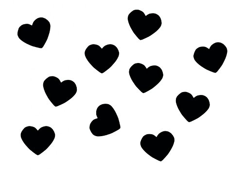 Miniblings 10x Bügelbilder Aufnäher 25mm Flock Herz Liebe Love Patch Bügelbild I Kinder Bügelflicken Patches zum Aufbügeln - Flockfolie - Applikation Nähen, Farbe:schwarz von Miniblings