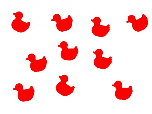 Miniblings 10x Bügelbilder Aufnäher 25mm GLATT Ente Entchen Vogel Patch Bügelbild I Kinder Bügelflicken Patches zum Aufbügeln - Flexfolie - Applikation Nähen, Farbe:rot von Miniblings