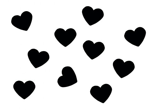 Miniblings 10x Bügelbilder Aufnäher 25mm GLATT Herz Liebe Love Patch Bügelbild I Kinder Bügelflicken Patches zum Aufbügeln - Flexfolie - Applikation Nähen, Farbe:schwarz von Miniblings