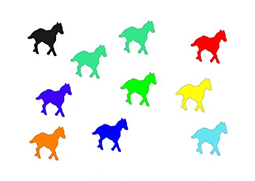 Miniblings 10x Bügelbilder Aufnäher 25mm GLATT Pferd Pony Pferde Patch Bügelbild I Kinder Bügelflicken Patches zum Aufbügeln - Flexfolie - Applikation Nähen, Farbe:bunt gemischt von Miniblings