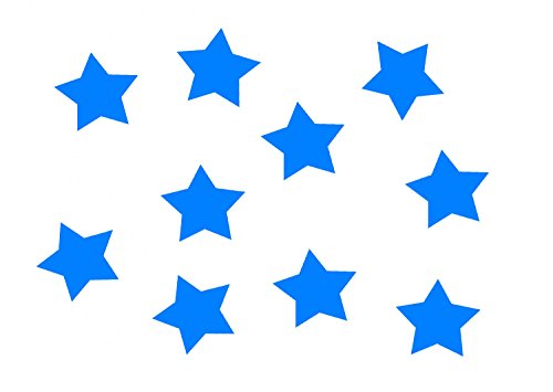 Miniblings 10x Bügelbilder Aufnäher 25mm GLATT Stern blau Patch Bügelbild I Kinder Bügelflicken Patches zum Aufbügeln - Flexfolie - Applikation Nähen von Miniblings