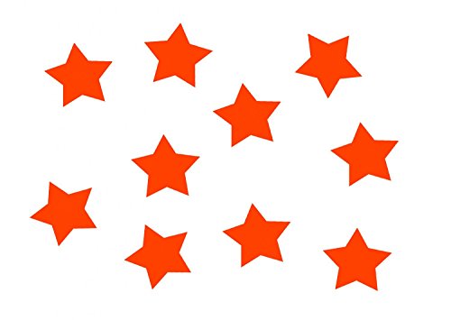Miniblings 10x Bügelbilder Aufnäher 25mm GLATT Stern orange Patch Bügelbild I Kinder Bügelflicken Patches zum Aufbügeln - Flexfolie - Applikation Nähen von Miniblings