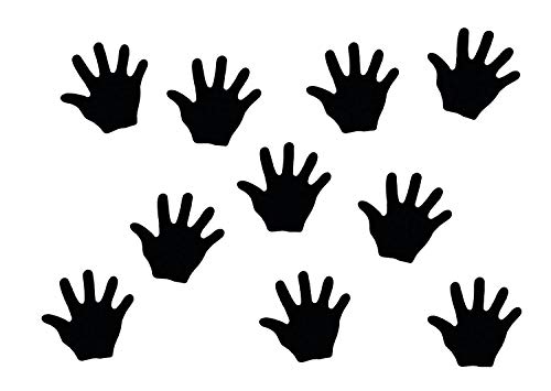 Miniblings 10x Bügelbilder Aufnäher 26mm Flock Hand Kind Hände Patch Bügelbild I Kinder Bügelflicken Patches zum Aufbügeln - Flockfolie - Applikation Nähen, Farbe:schwarz von Miniblings