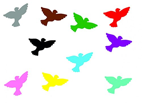 Miniblings 10x Bügelbilder Aufnäher 26mm Flock Taube Vogel Spatz Patch Bügelbild I Kinder Bügelflicken Patches zum Aufbügeln - Flockfolie - Applikation Nähen, Farbe:bunt gemischt von Miniblings
