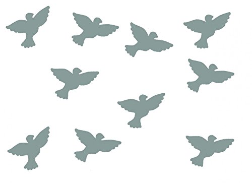 Miniblings 10x Bügelbilder Aufnäher 26mm Flock Taube Vogel Spatz Patch Bügelbild I Kinder Bügelflicken Patches zum Aufbügeln - Flockfolie - Applikation Nähen, Farbe:grau von Miniblings