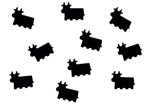 Miniblings 10x Bügelbilder Aufnäher 27mm Flock Kuh Kühe Kinder Patch Bügelbild I Kinder Bügelflicken Patches zum Aufbügeln - Flockfolie - Applikation Nähen, Farbe:schwarz von Miniblings