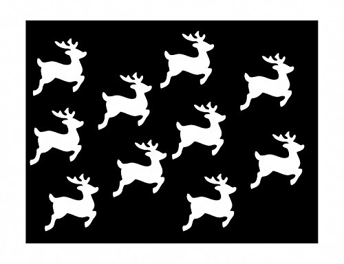 Miniblings 10x Bügelbilder Aufnäher 28mm Flock Hirsch REH Rehe Patch Bügelbild I Kinder Bügelflicken Patches zum Aufbügeln - Flockfolie - Applikation Nähen, Farbe:weiß von Miniblings