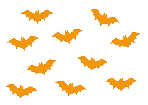 Miniblings 10x Bügelbilder Aufnäher 35mm Flock Fledermaus Vampir Patch Bügelbild I Kinder Bügelflicken Patches zum Aufbügeln - Flockfolie - Applikation Nähen, Farbe:orange von Miniblings