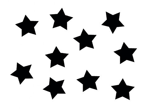 Miniblings 10x Bügelbilder Aufnäher 50mm Flock Sterne Stern Star XL Patch Bügelbild I Kinder Bügelflicken Patches zum Aufbügeln - Flockfolie - Applikation Nähen, Farbe:schwarz von Miniblings