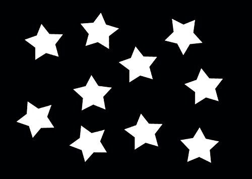 Miniblings 10x Bügelbilder Aufnäher 50mm Flock Sterne Stern Star XL Patch Bügelbild I Kinder Bügelflicken Patches zum Aufbügeln - Flockfolie - Applikation Nähen, Farbe:weiß von Miniblings